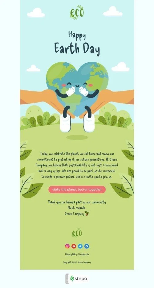 Earth Day email template "Green future" for business industry