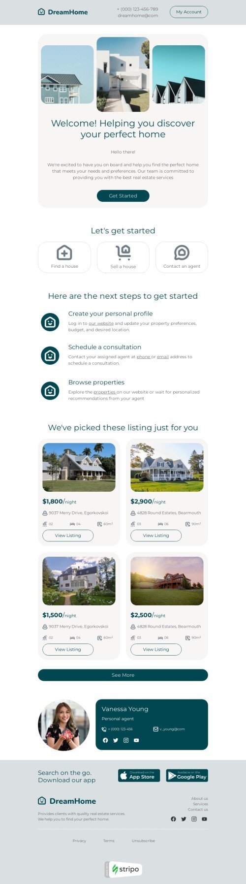 Follow-up email template "Showing follow-up" for real estate industrydesktop view