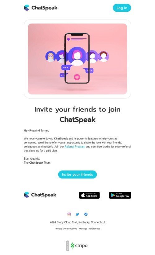 Modello email SaaS «Ottieni ricompense per aver invitato gli amici» per il settore industriale di software e tecnologia Visualizzazione mobile