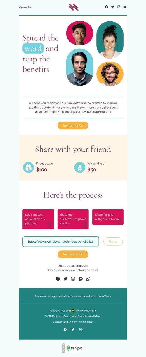 Шаблон листа «Поширення інформації» тематики SaaS для індустрії «ПЗ та технології» мобільний вигляд