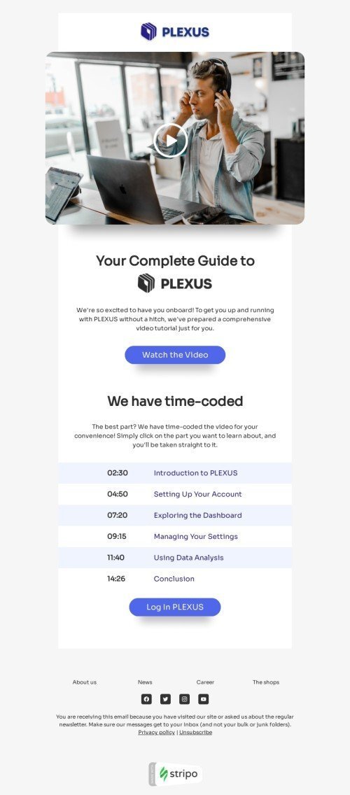 SaaS email template "Your complete guide" for software & technology industrydesktop view