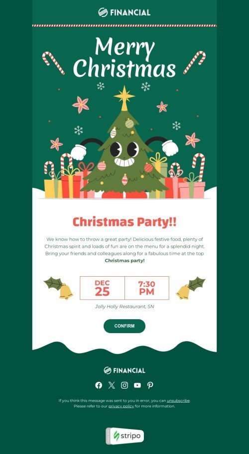 Modello email Natale «Luce di Natale» per il settore industriale di HR Visualizzazione desktop