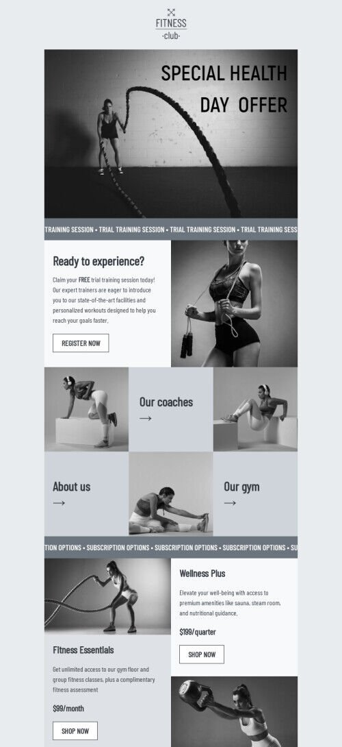 World Health Day email template "Health Day offer" for sports industry mobile view