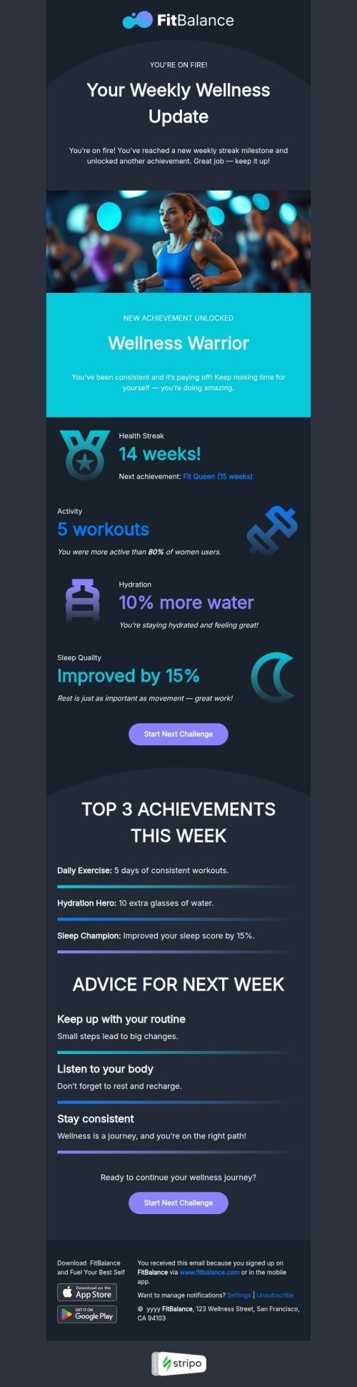 Modelo de e-mail de «Você está pegando fogo» de manutenção de estrias para a indústria de finanças Visualização de desktop