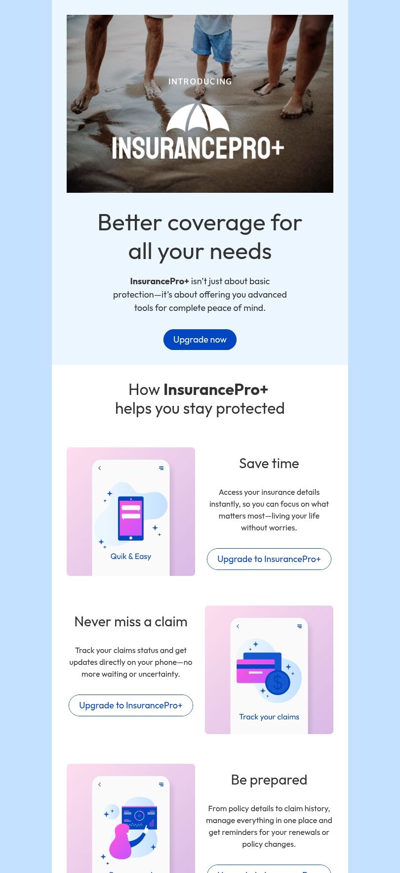 Plantilla de correo electrónico «Actualizar a Premium» de Freemium to Premium para la industria de aplicaciones móviles Vista de móvil