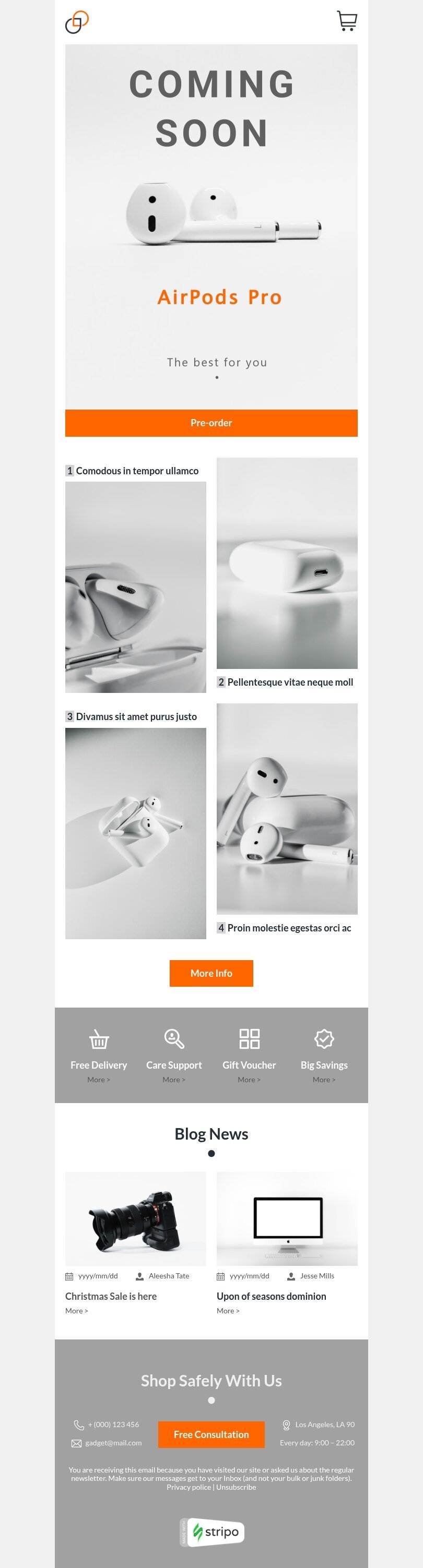 Coming Soon Email Template "The best for you" for Gadgets industry mobile view