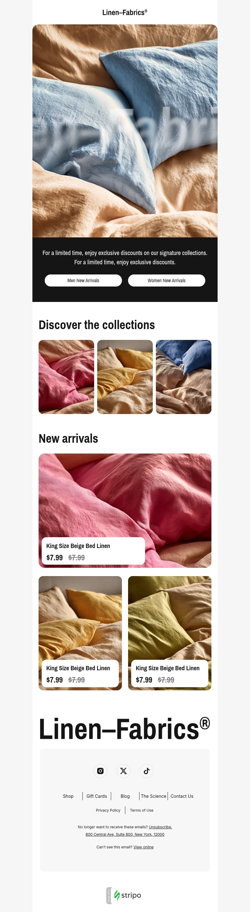 Promo email template "Enjoy exclusive discounts" for furniture, interior & DIY industry