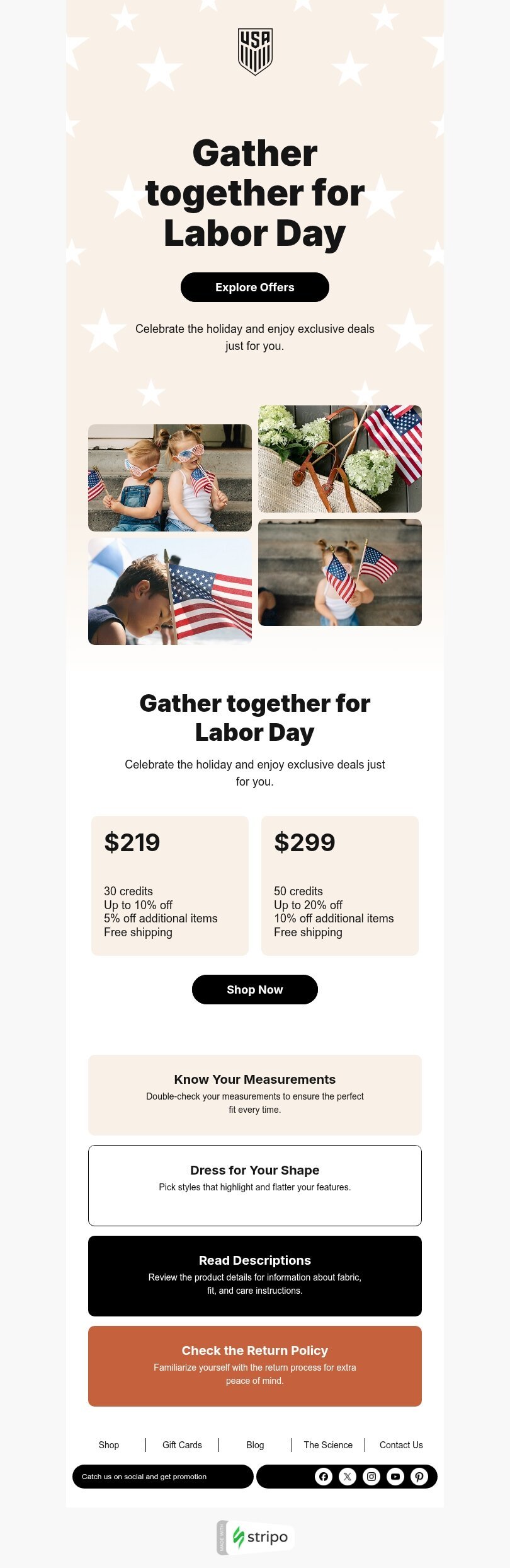 Labor Day email template "The long weekend vibe" for ecommerce industry mobile view