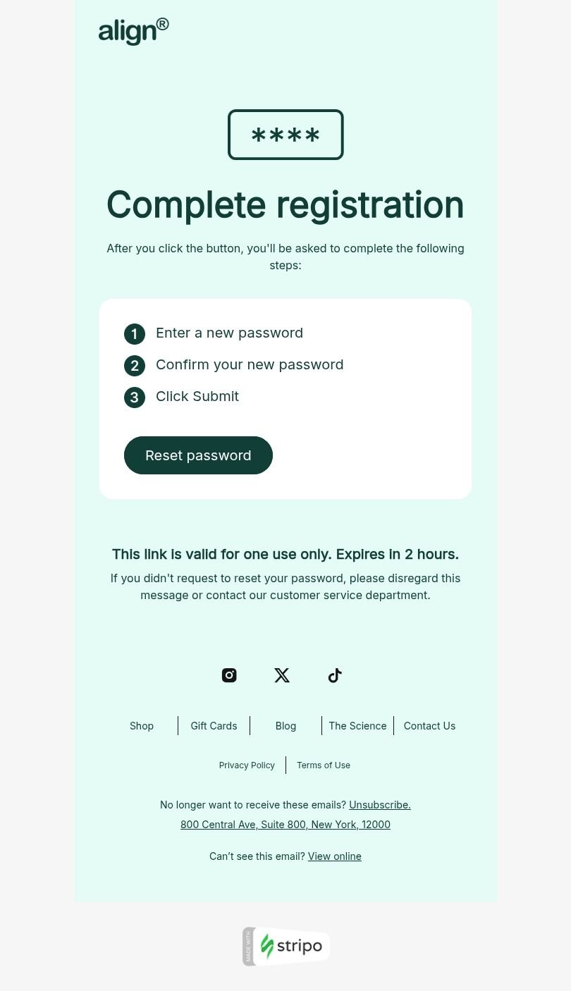 Modello email transazionale «Reimposta la password» per il settore industriale di ecommerce Visualizzazione mobile